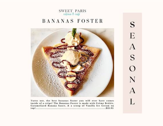 Order Bananas Foster food online from Sweet Paris Creperie store, Houston on bringmethat.com