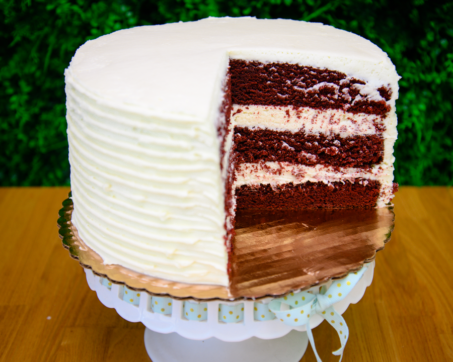 Order Red Velvet Cake Slice food online from Pietro's Bakery & Cafe store, Frisco on bringmethat.com