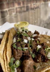 Order Chair-Boil Steak (Asada) Taco food online from Los Tacos & Desserts store, Chicago on bringmethat.com