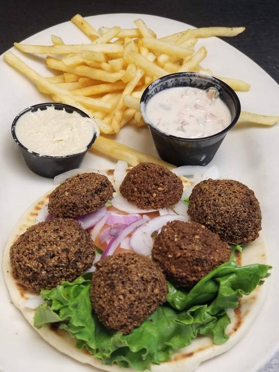 Order Falafel Sandwich food online from One World Cafe store, PEORIA on bringmethat.com