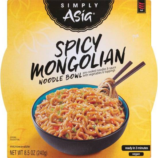 Order Simply Asia Spicy Mongolian Noodle Bowl, 8.5 OZ food online from Cvs store, ARCADIA on bringmethat.com