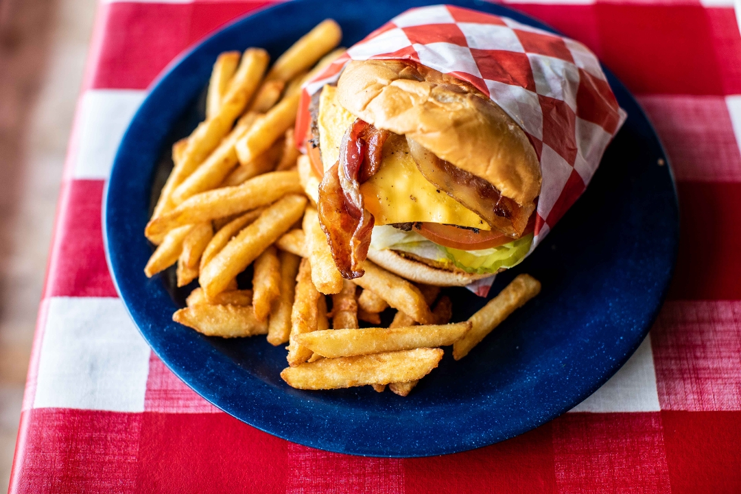 Order Bacon Cheeseburger food online from The Texan Cafe & Pie Shop store, Hutto on bringmethat.com