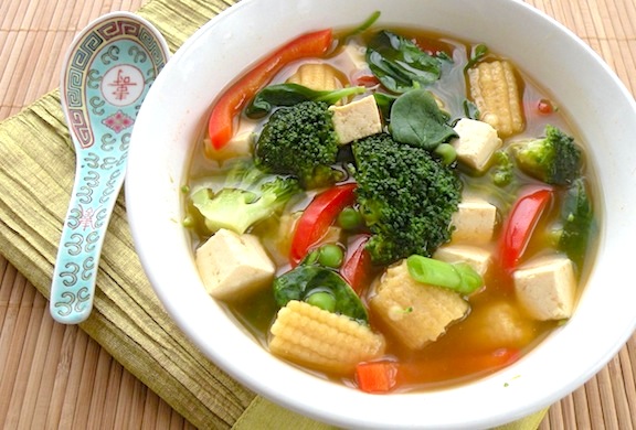 Order 22. Vegetable Bean Curd Soup food online from Food Wall Chinese Restaurant store, Jamaica Plain on bringmethat.com