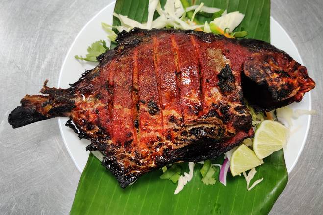 Order TANDOORI POMFRET (Whole Fish) food online from Aachi Indian Restaurant And Bakery store, Alpharetta on bringmethat.com