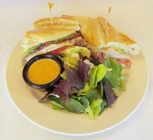 Order Turkey, Swiss Cheese and Bacon Sandwich food online from Champagne Bakery store, Encinitas on bringmethat.com