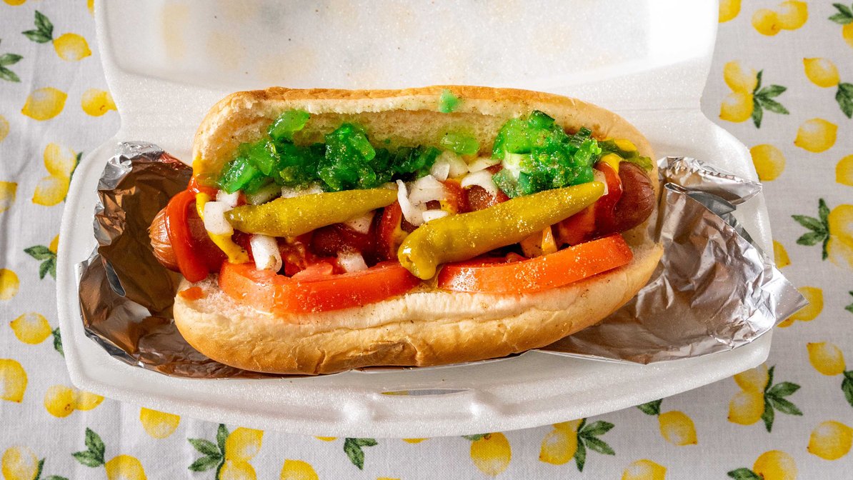 Order Chicago Style Hot Dog food online from Grannies Kitchen store, Madison on bringmethat.com