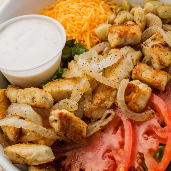 Order Chicken Fajita Salad food online from Bullchicks store, Baton Rouge on bringmethat.com
