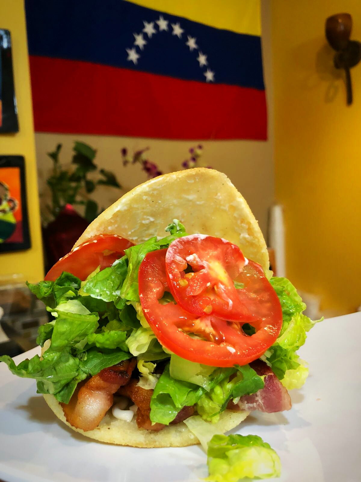 Order BLT Arepa food online from Rica Arepa Venezuelan Cafe store, Chicago on bringmethat.com