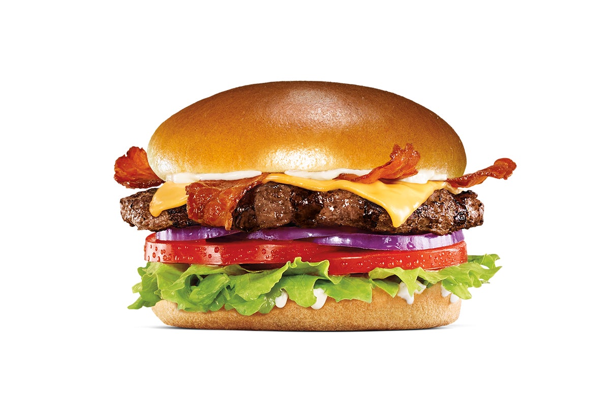 Order Bacon & Cheese Angus Burger food online from Hardee store, West Columbia on bringmethat.com