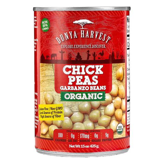 Order Dunya Harvest Organic Chickpeas 15oz food online from Everyday Needs by Gopuff store, Waltham on bringmethat.com