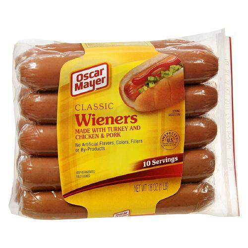 Order Oscar Mayer Classic Hotdog Wieners 10 Pack food online from Walgreens store, Youngstown on bringmethat.com
