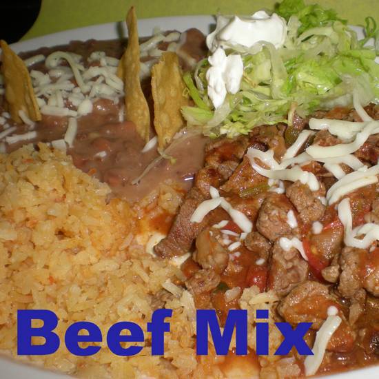 Order Beef Mix with Rice & Beans food online from Fat Boy store, Henderson on bringmethat.com