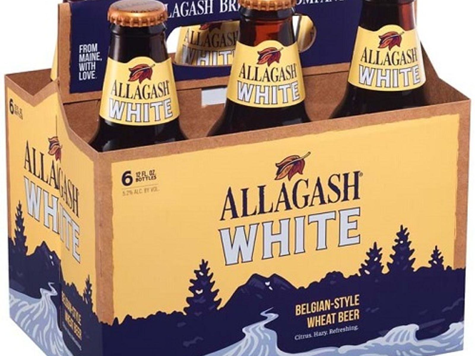 Order 6 PACK Allagash “White”, Belgain Ale 12oz Bottle food online from Angelo's Wine Bar store, Chicago on bringmethat.com