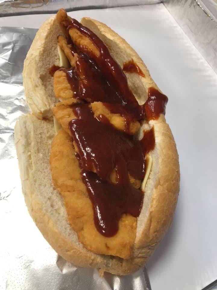 Order BBQ Finger Sub - Small food online from Phillip's Roast Beef & Pizza store, Rowley on bringmethat.com