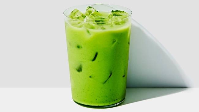 Order Iced Matcha Latte (GF | V) food online from Gregorys Coffee store, Hoboken on bringmethat.com