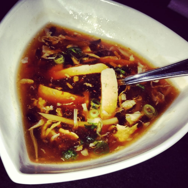Order Hot and Sour Soup food online from Aja Asian Cuisine & Lounge store, New Brunswick on bringmethat.com