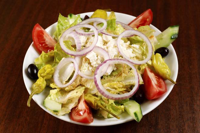 Order Greek Salad food online from Barney Gourmet Hamburgers store, Santa Monica on bringmethat.com