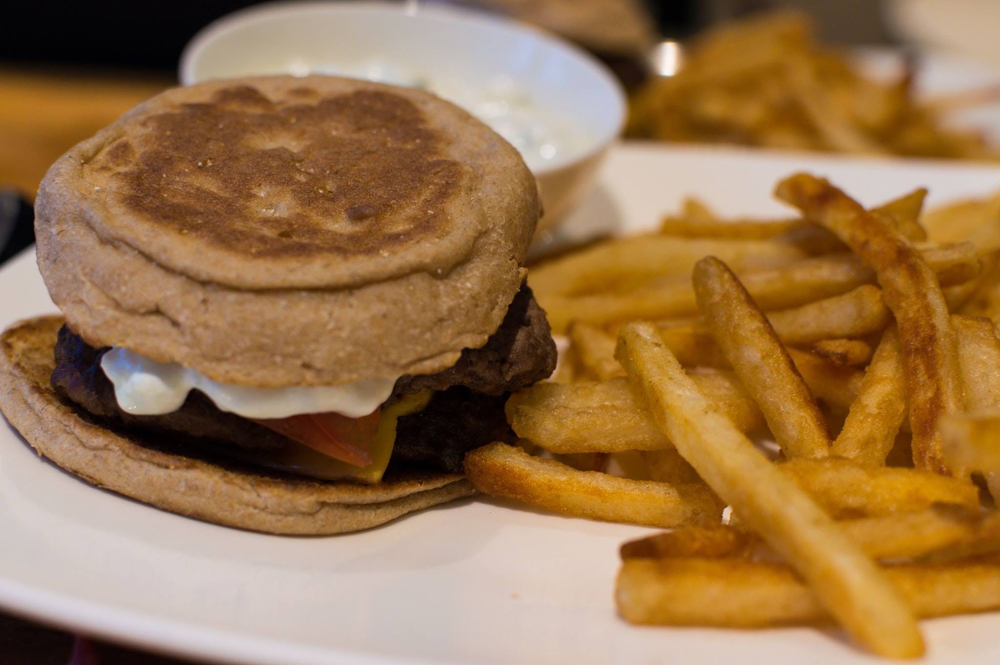 Order The Black & Blue Burger - 1/2 lb. food online from Vazzy's 19th Hole store, Fairfield on bringmethat.com