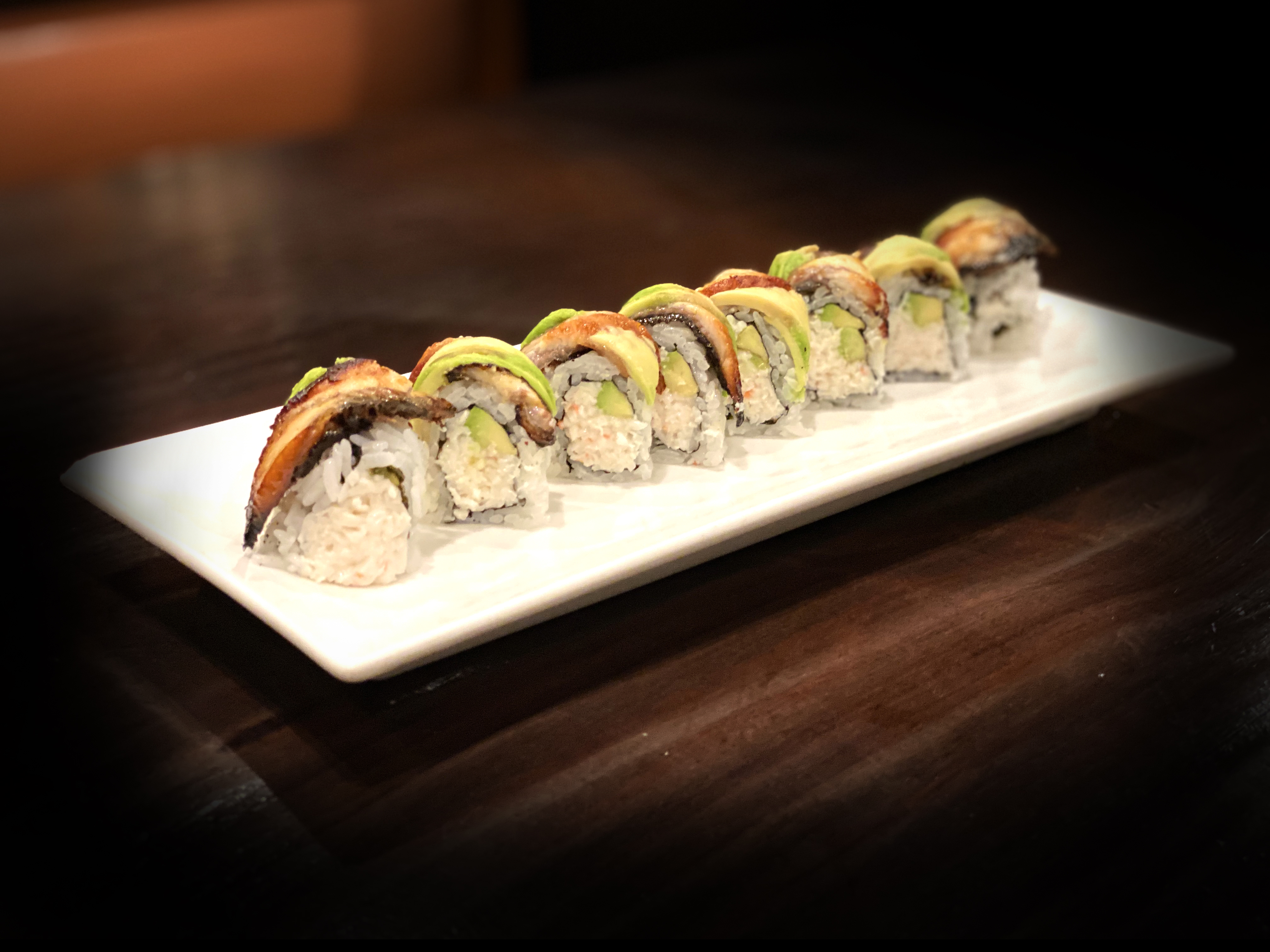 Order B3. Dragon Roll food online from Hikari Sushi And Ramen store, Corona on bringmethat.com