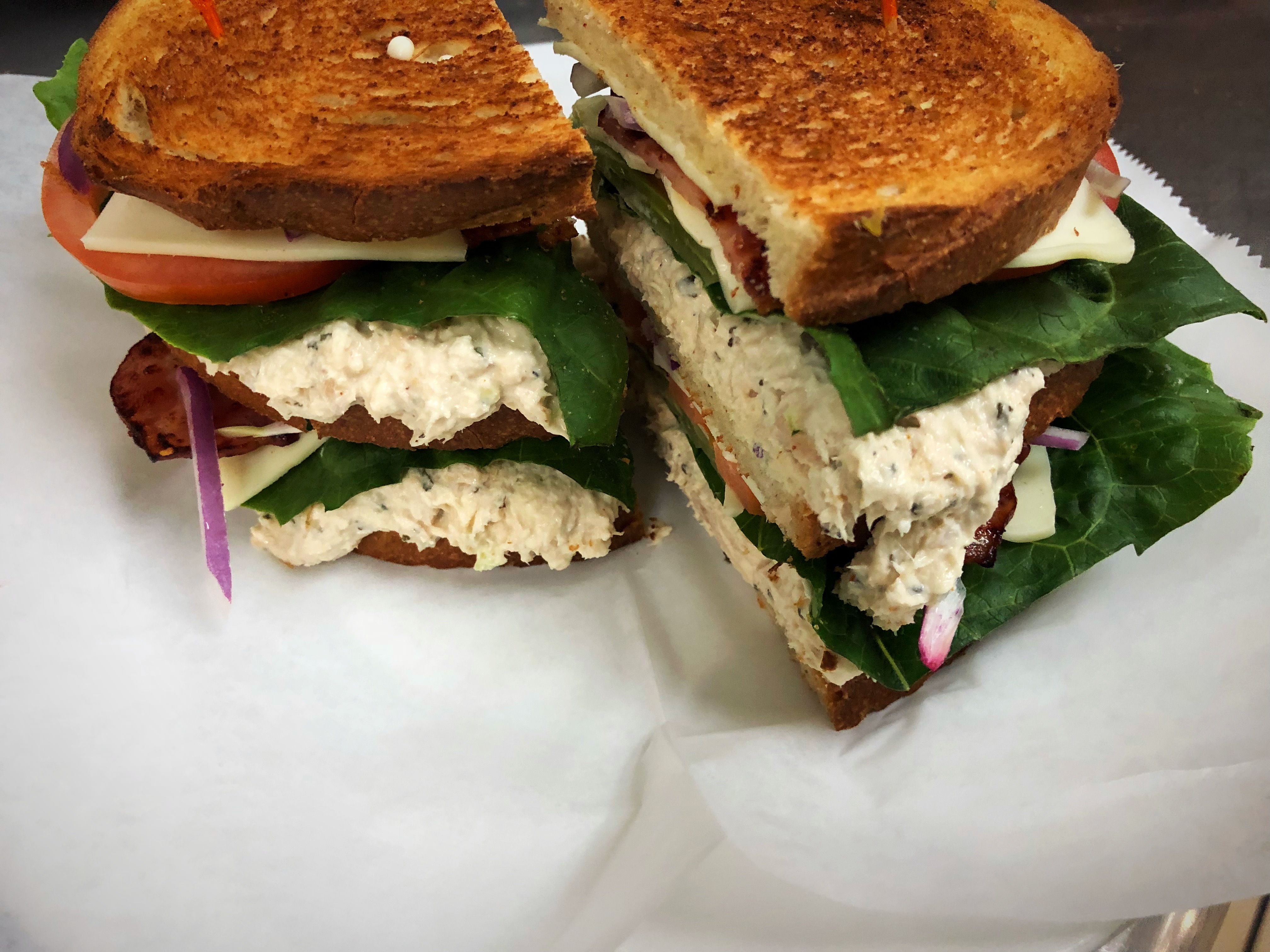 Order Tuna Salad Club food online from Healthy Garden & Gourmet Pizza store, Collingswood on bringmethat.com