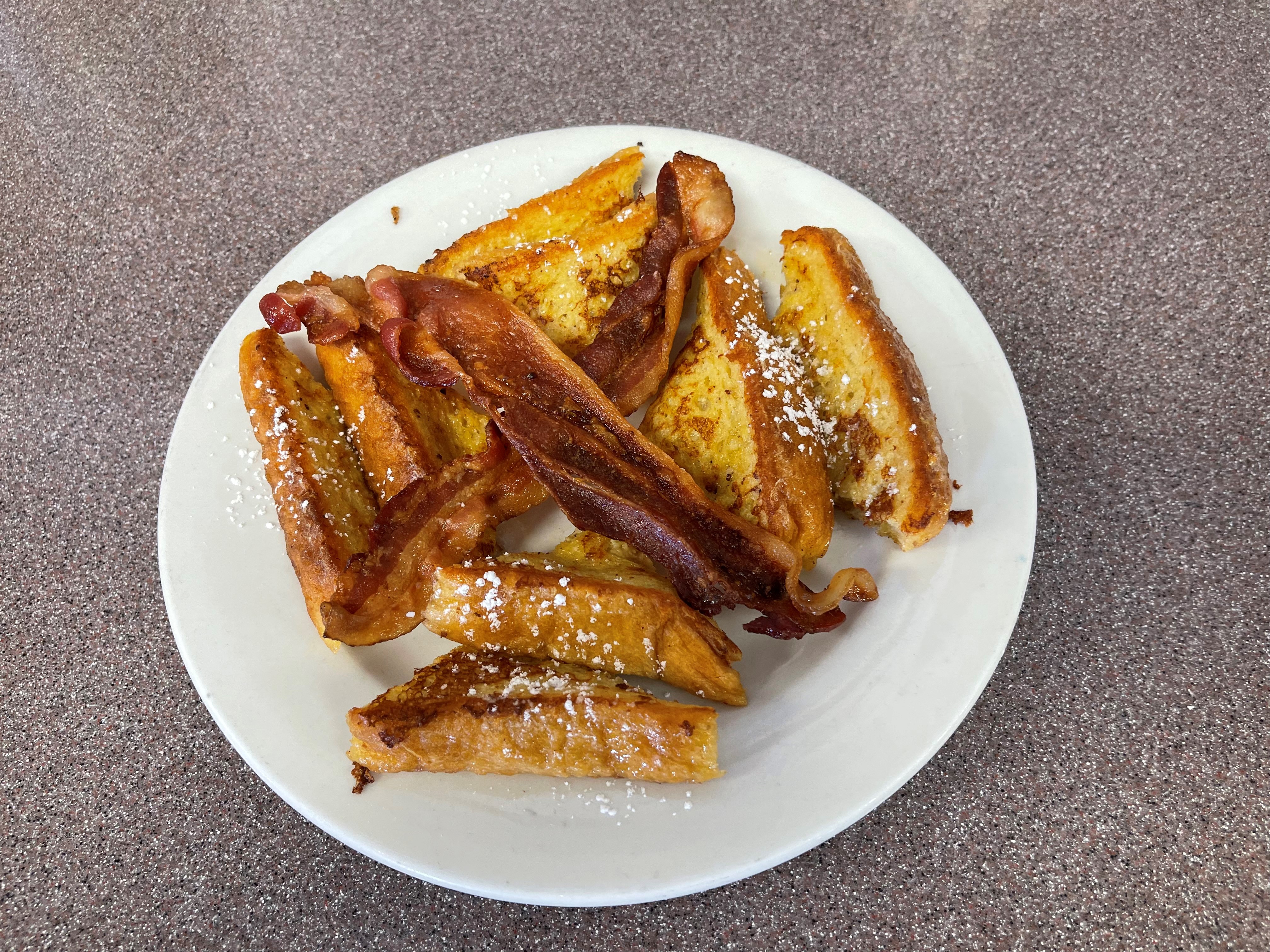 Order Kids French Toast and Meat food online from Ham n' Egg store, St. Peters on bringmethat.com