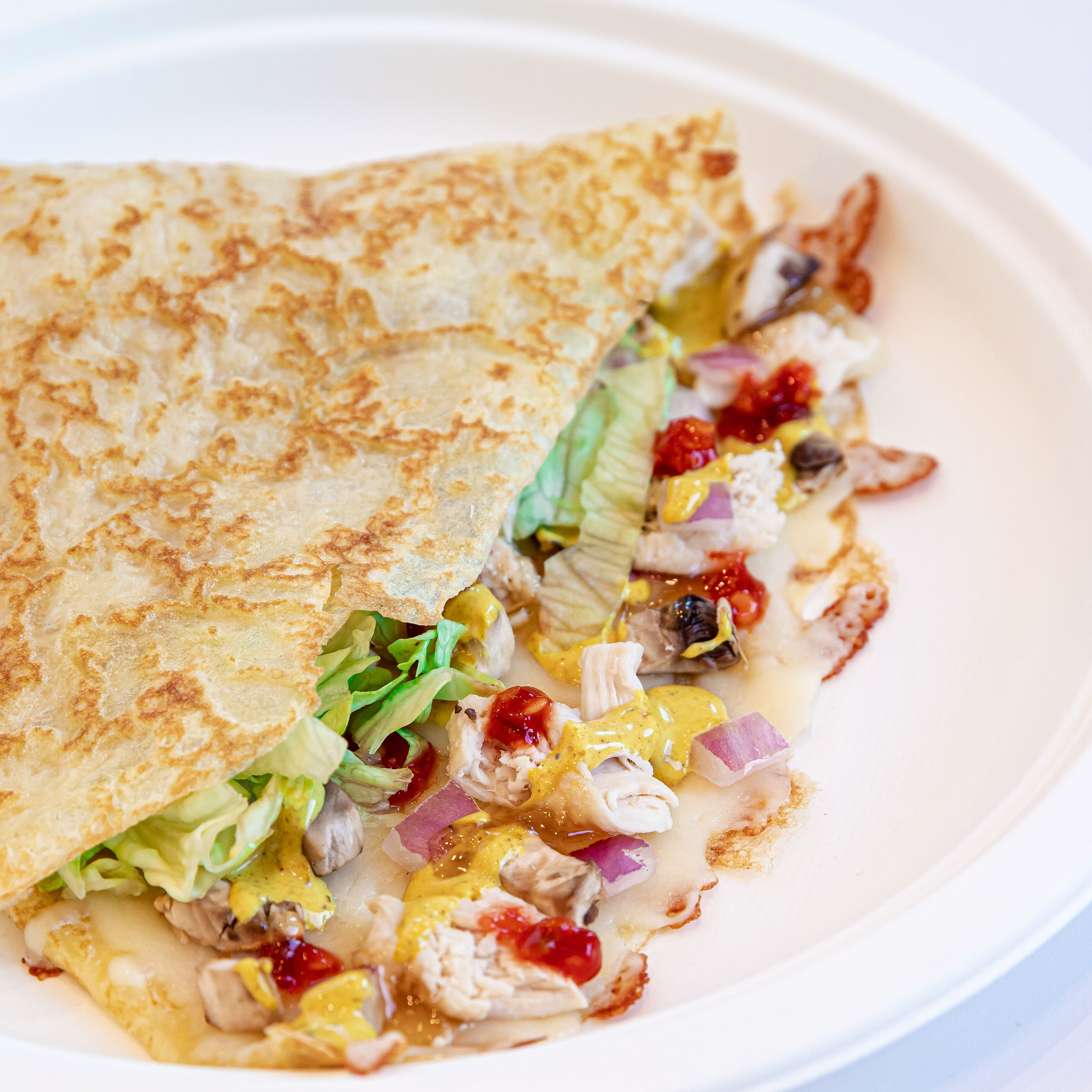 Order Curry Chicken Crepe food online from Hazelnuts Creperie store, Charlotte on bringmethat.com