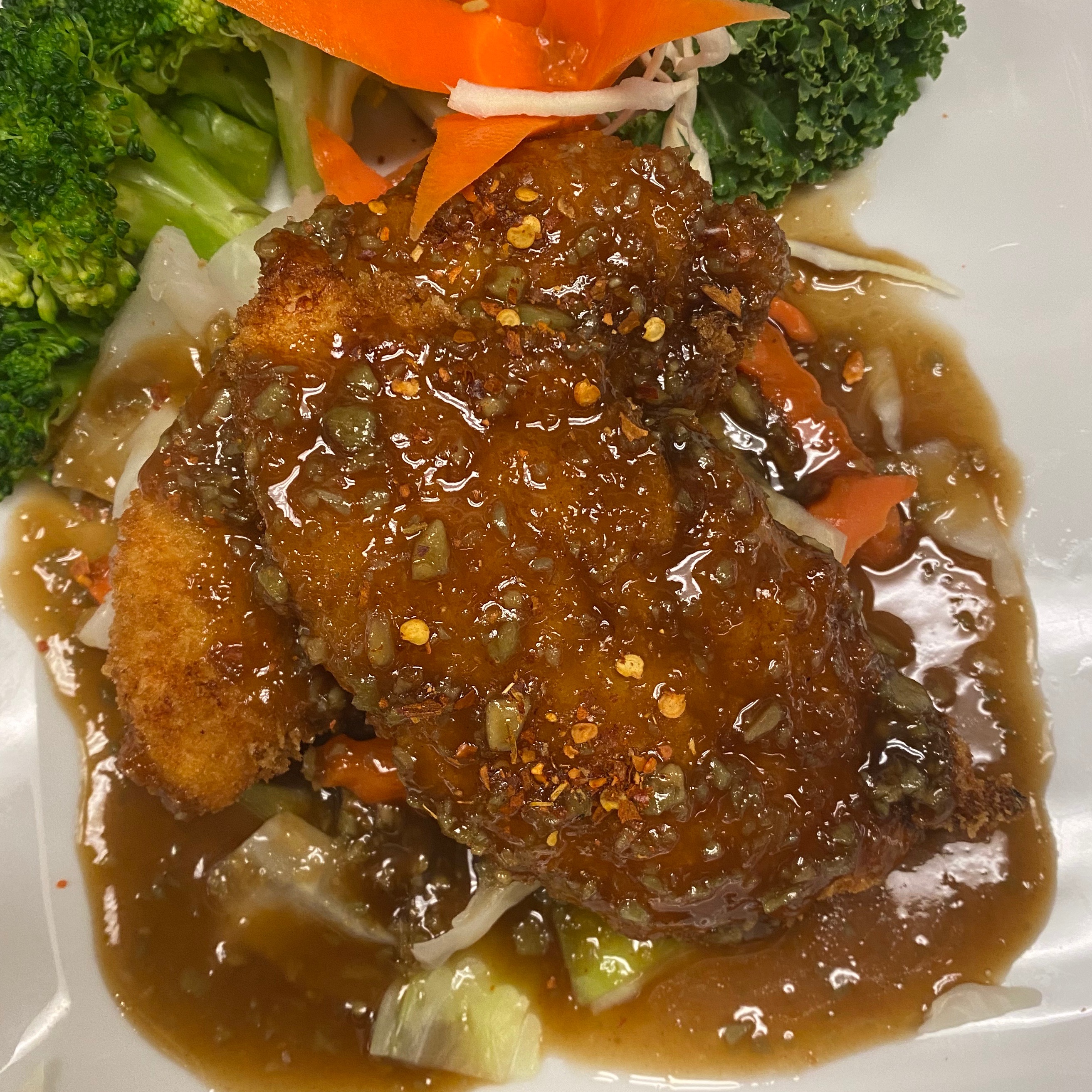 Order Crispy Chicken with Teriyaki Sauce (NEW!!!!!) food online from Yummy Pho Bac store, Mt. Juliet on bringmethat.com