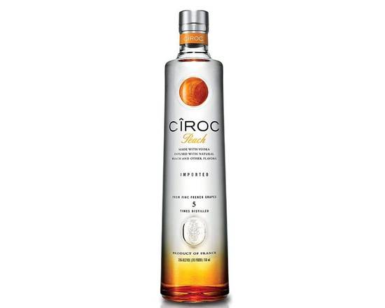 Order Ciroc Peach, 750mL vodka (35.0% ABV) food online from House Of Wine store, New Rochelle on bringmethat.com