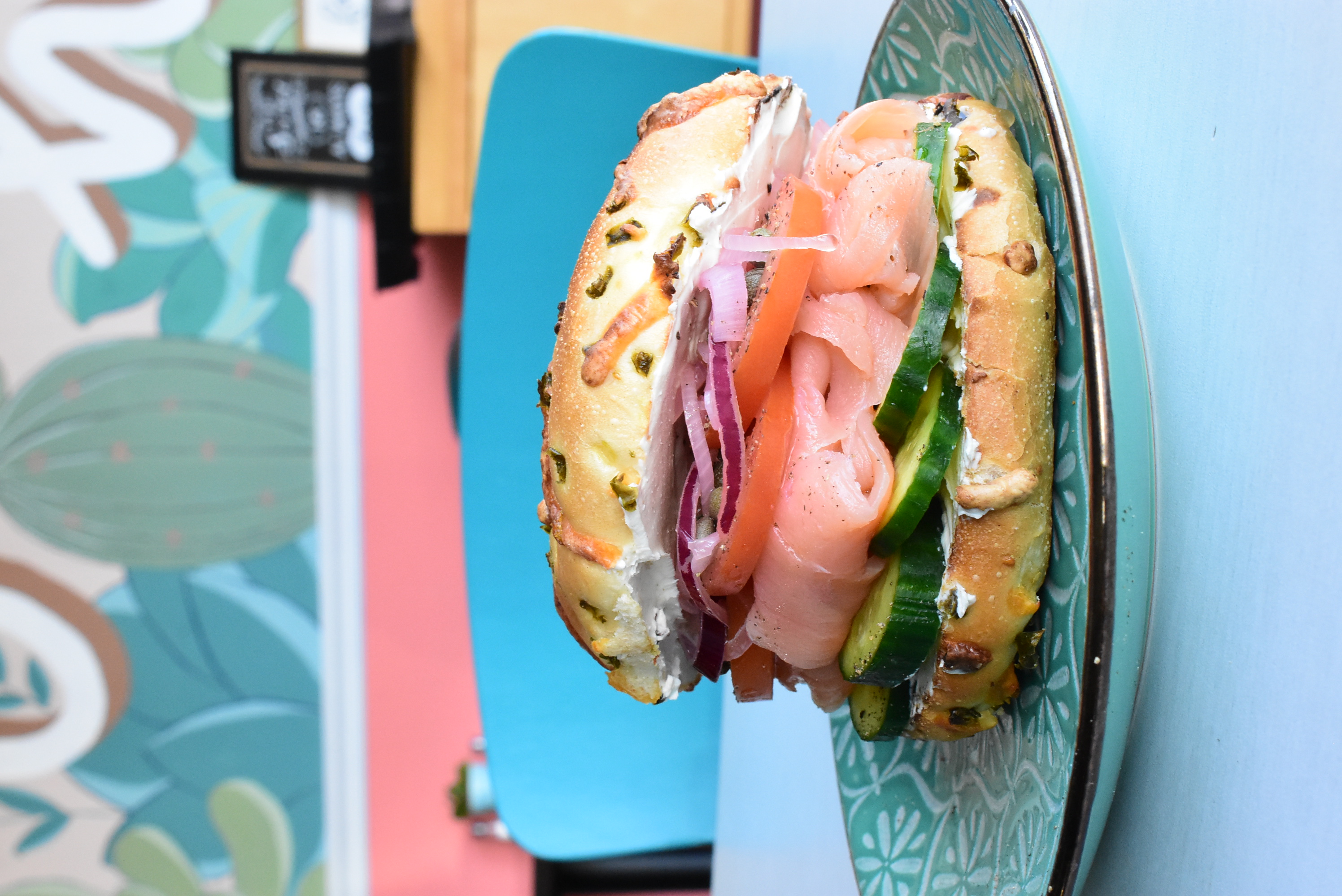 Order Smoked Salmon Bagel food online from Carmel Cafe store, Brea on bringmethat.com
