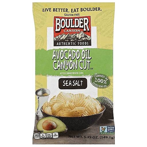 Order Boulder Canyon Avocado Oil Kettle Chips with Sea Salt (5.25 OZ) 123289 food online from Bevmo! store, Pasadena on bringmethat.com