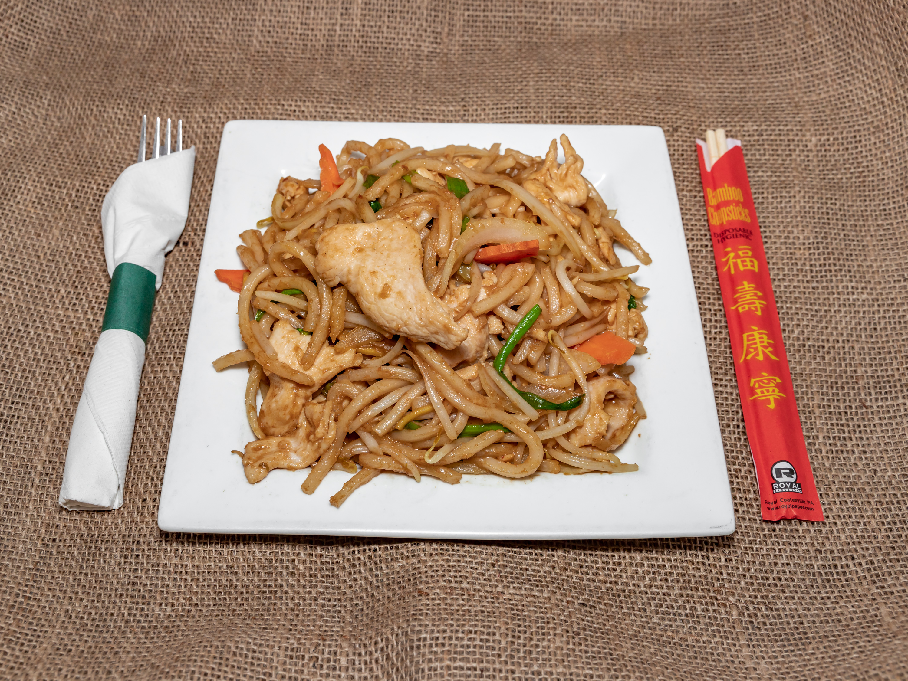 Order 108. Shanghai Noodle with Chicken food online from Mandarin Cuisine store, Needham Heights on bringmethat.com
