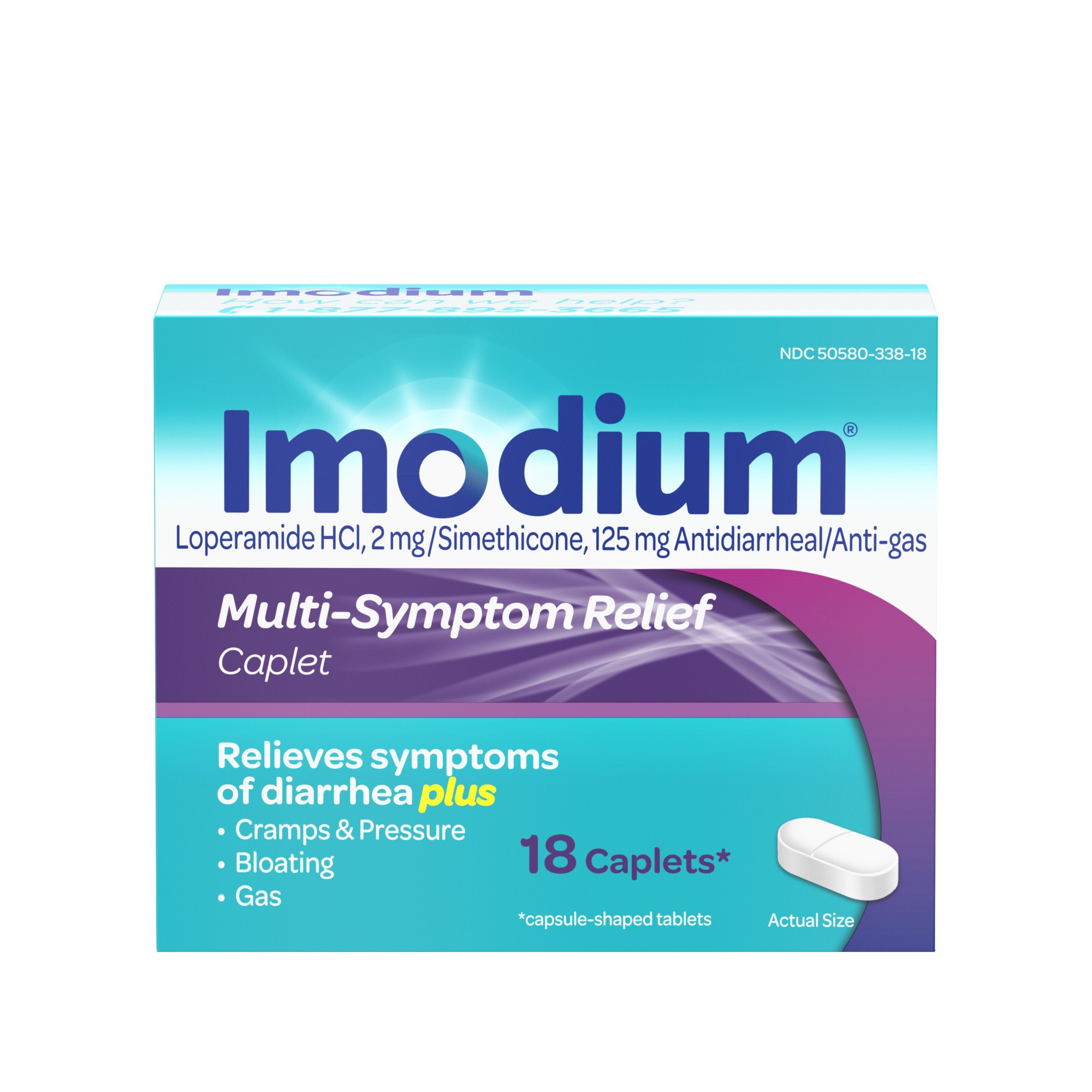 Order Imodium Multi-Symptom Relief Anti-Diarrheal Medicine Caplets - 18 ct food online from Rite Aid store, SUFFOLK on bringmethat.com