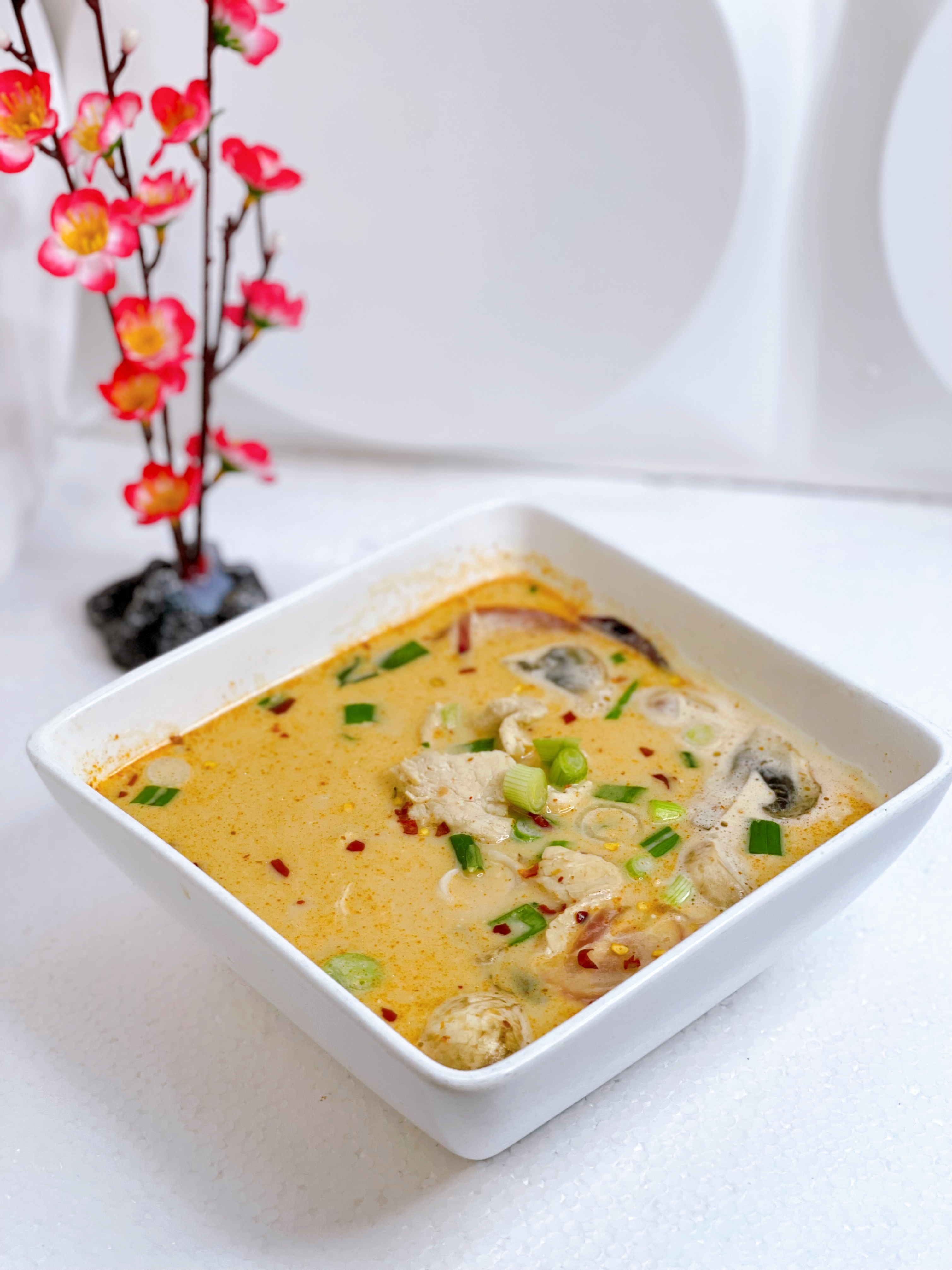 Order Tom Kha Soup food online from Nori Asian Fusion Cuisine store, Fort Wayne on bringmethat.com