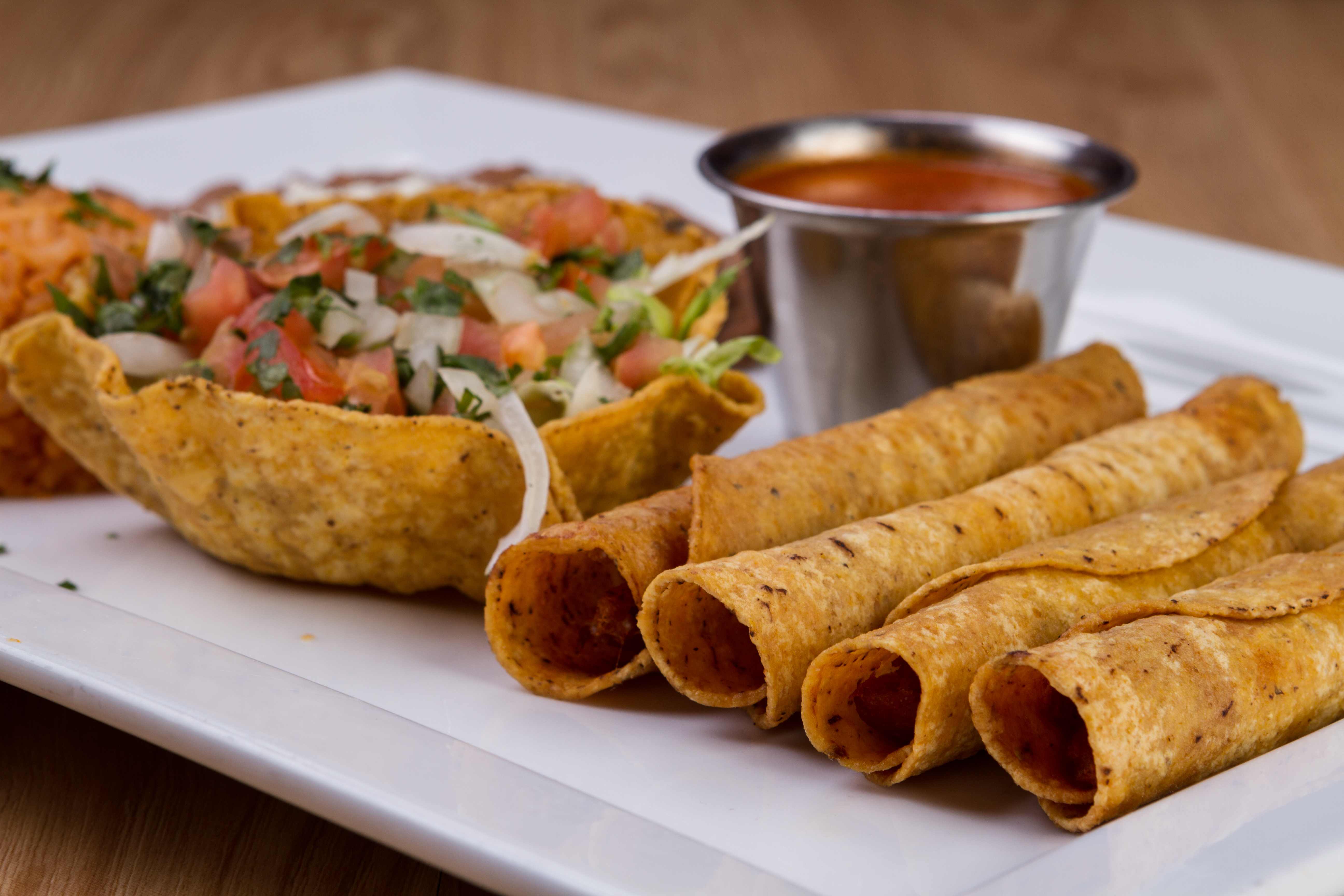 Order 4 Chicken Flautas Platte food online from Taqueria Mexico store, Hoover on bringmethat.com