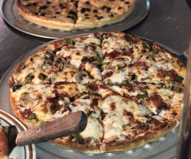 Order All Meat Pizza - Small 9'' (6 Slices) food online from House of Pizza store, Clinton on bringmethat.com