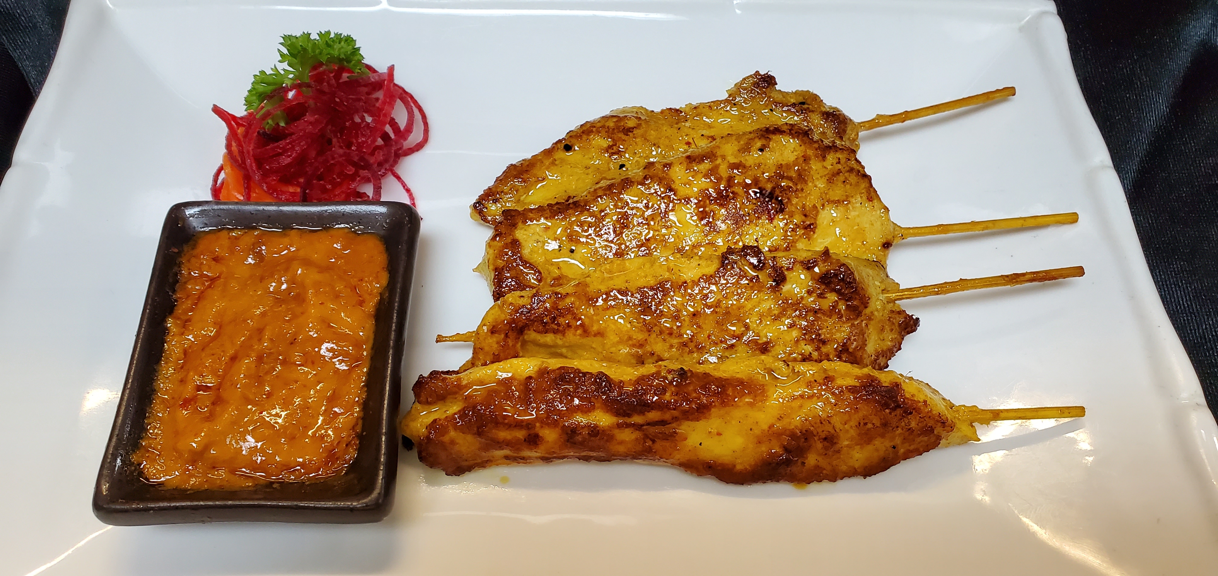 Order Chicken Satay (4 Pcs) food online from Spice Route store, Parsippany on bringmethat.com