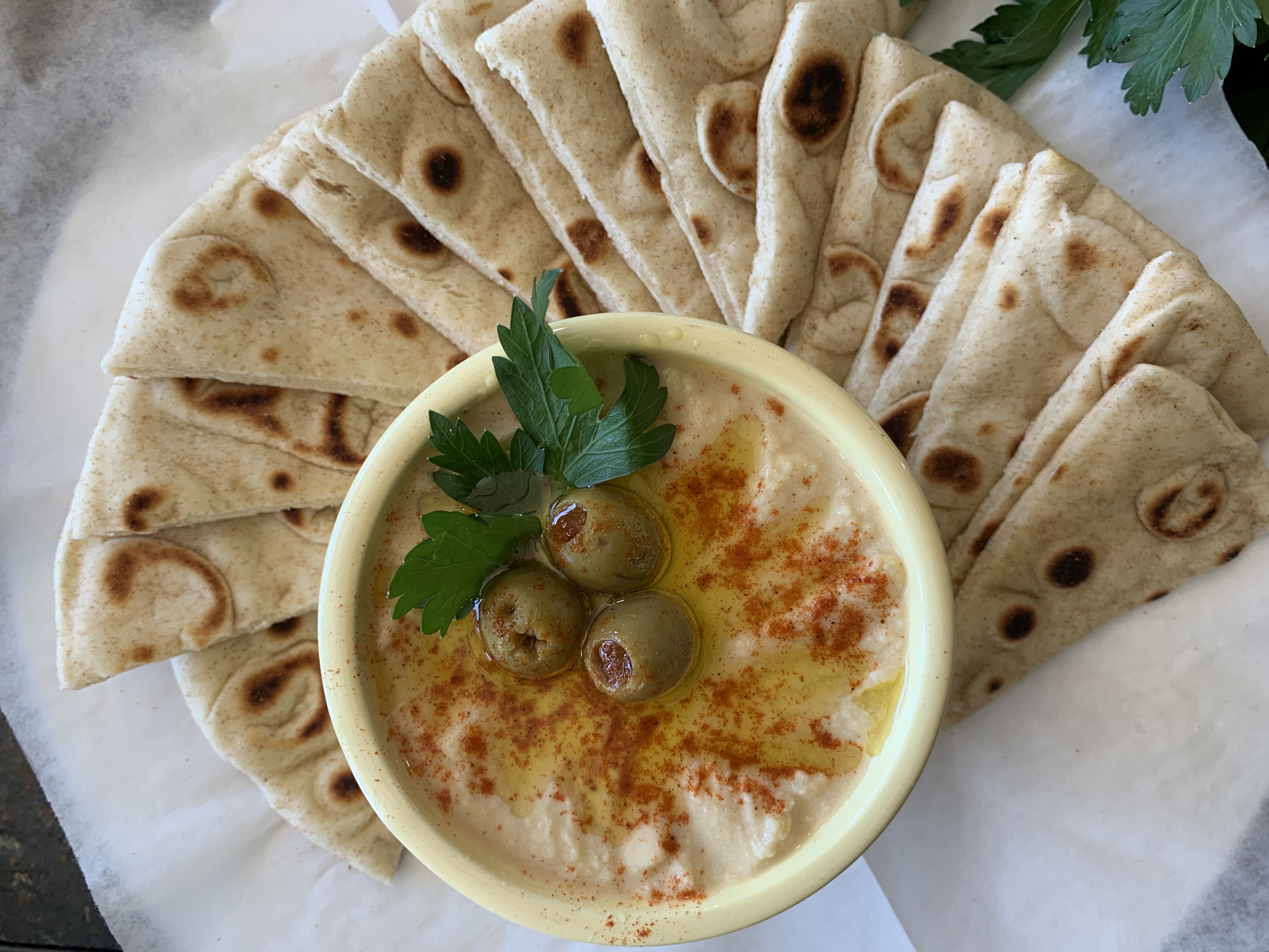 Order Hummus with Pita Wedges food online from Chicago Style Gyro store, Grand Rapids on bringmethat.com