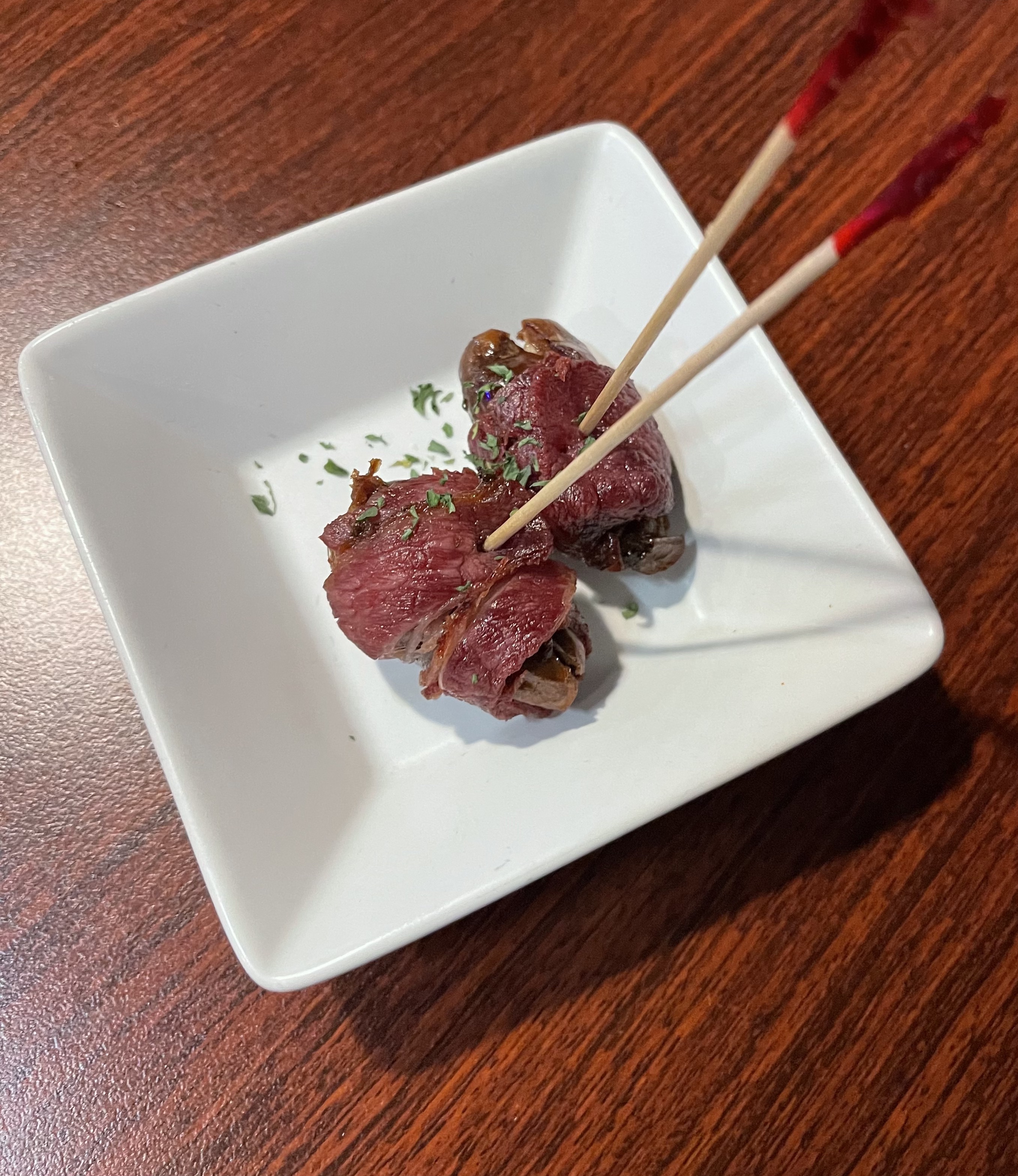 Order BEEF BACON WRAPPED CHEESE DATES food online from The Boco Restaurant store, Boulder on bringmethat.com