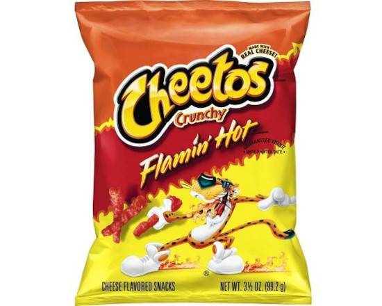 Order Cheetos Crunch flaming Hot 3 1/4oz food online from Pit Stop Liquor Mart store, El Monte on bringmethat.com