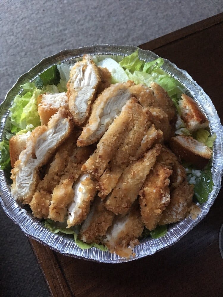 Order Classic Caesar Salad with Crispy Chicken - Small food online from Corner Pizza store, Bristol on bringmethat.com