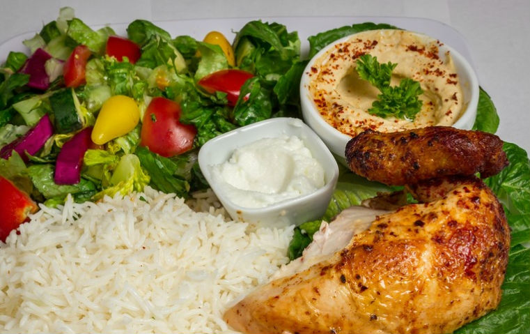 Order 4. Quarter White Chicken Plate food online from Seasoning Alley store, Monrovia on bringmethat.com