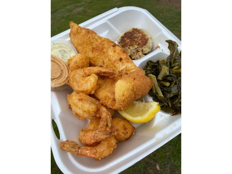 Order Seafood Platter food online from Page's Okra Grill store, Summerville on bringmethat.com