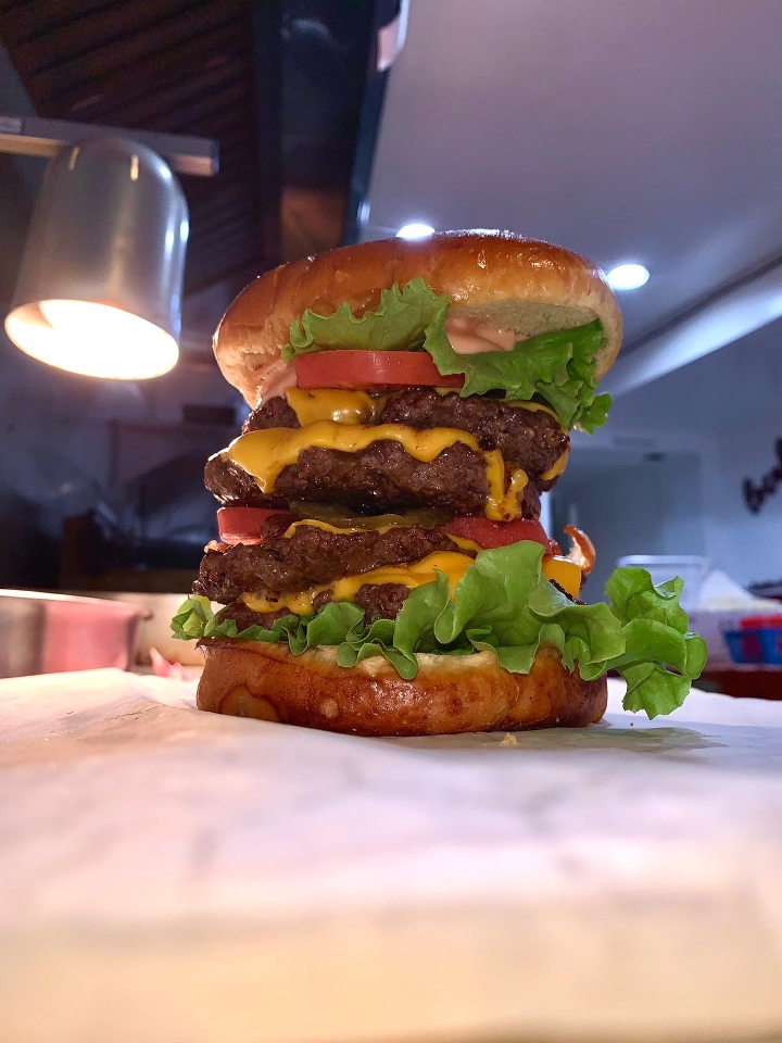 Order Quad Burger food online from Farmburguesa store, Vinton on bringmethat.com