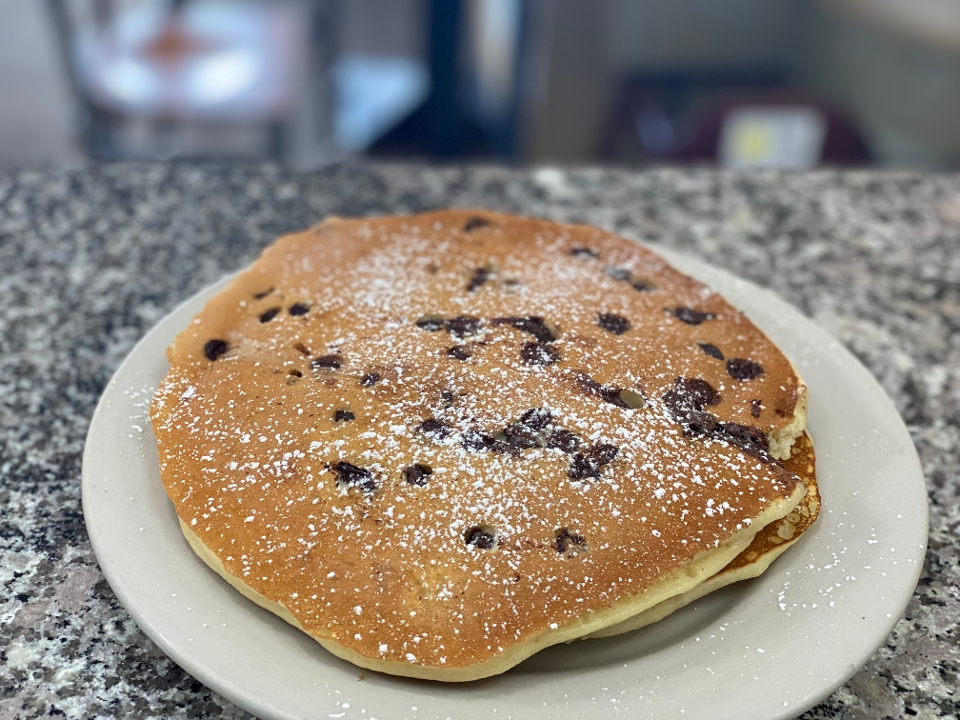 Order 2 CHOCOLATE BUTTERMILK PANCAKES food online from Meeting Street Cafe store, Providence on bringmethat.com