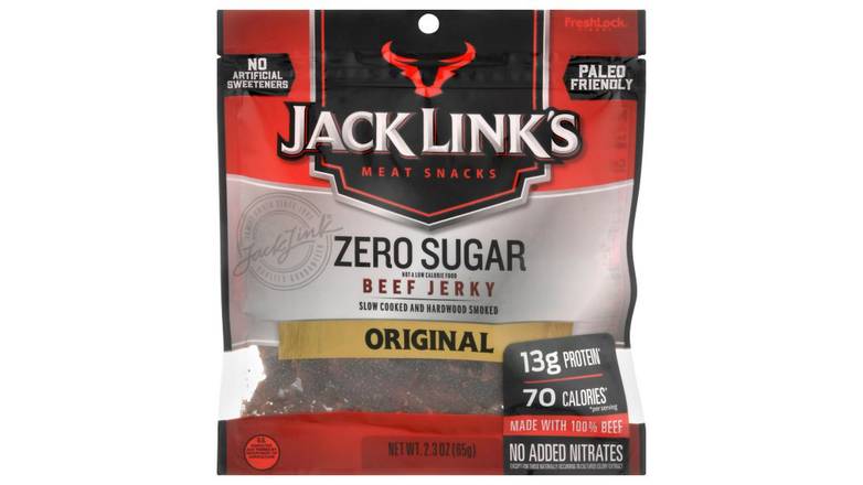 Order Jack Links Beef Jerky Original Zero Sugar food online from Route 7 Food Mart store, Norwalk on bringmethat.com