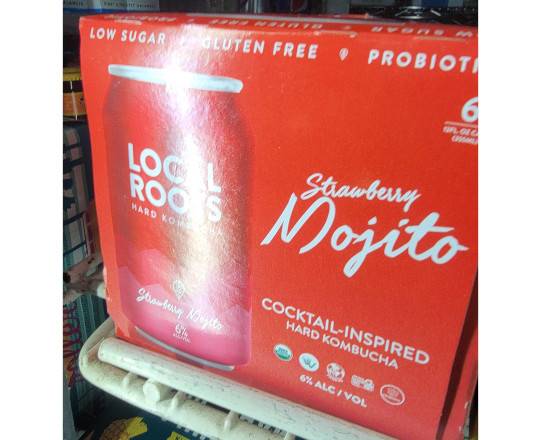 Order Local Roots Kombrucha Mojito Strawberry 12oz. 6pk cans  food online from Hub Market & Deli store, San Diego on bringmethat.com