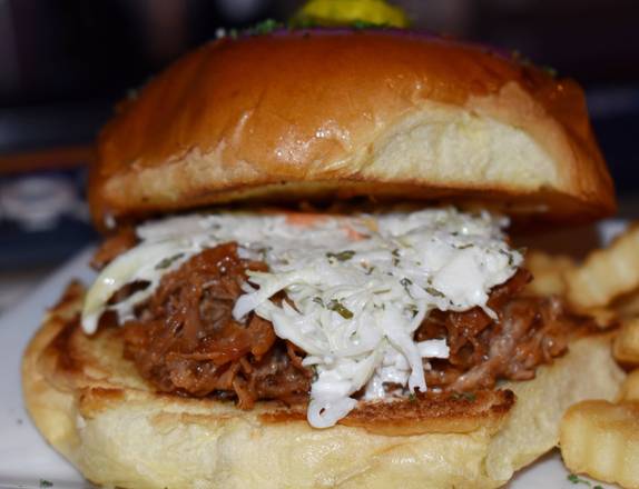 Order Pulled Pork Sandwich food online from North Sea Tavern store, Southampton on bringmethat.com
