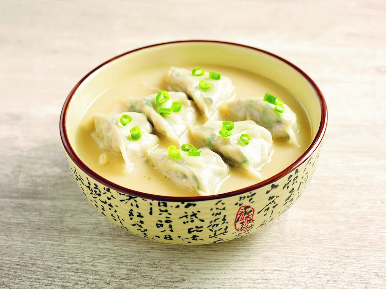 Order C4. Vegetable and Chicken Wonton in Thick Chicken Soup food online from Paradise Dynasty store, Costa Mesa on bringmethat.com