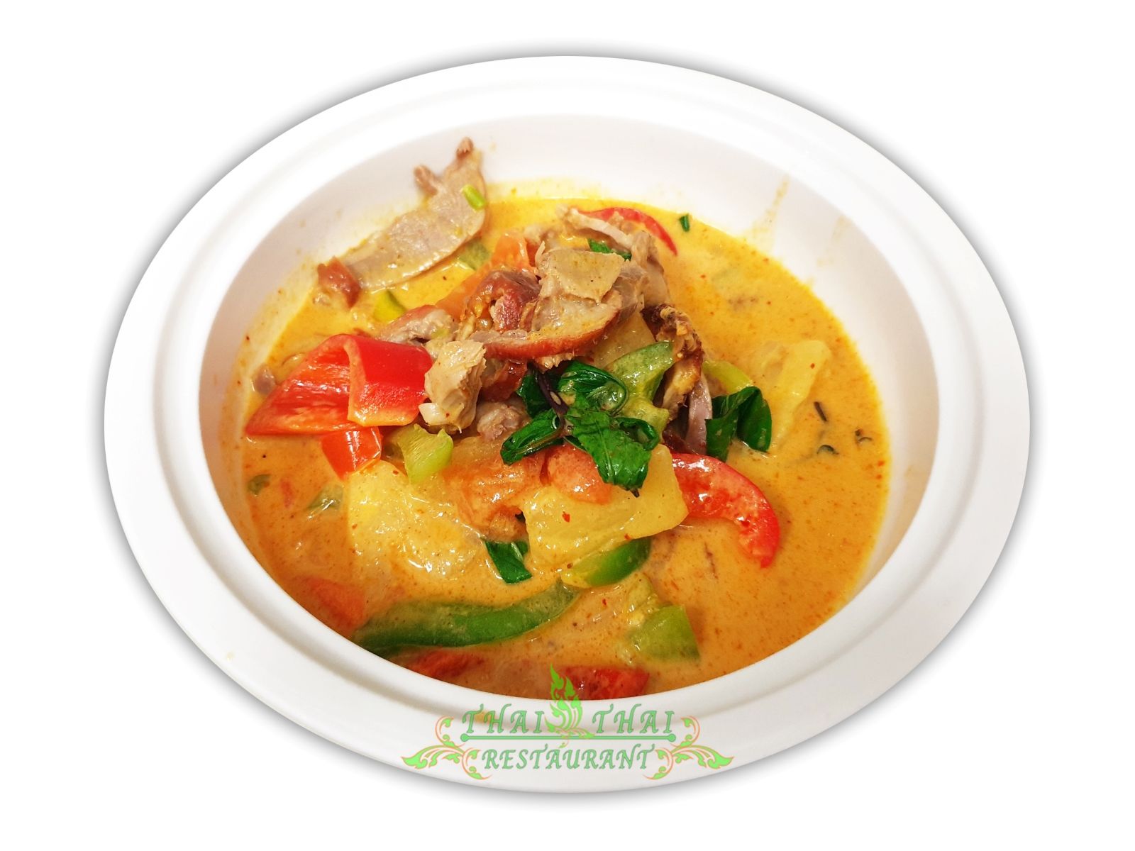 Order Duck Curry food online from Thai Thai Restaurant store, Fallbrook on bringmethat.com