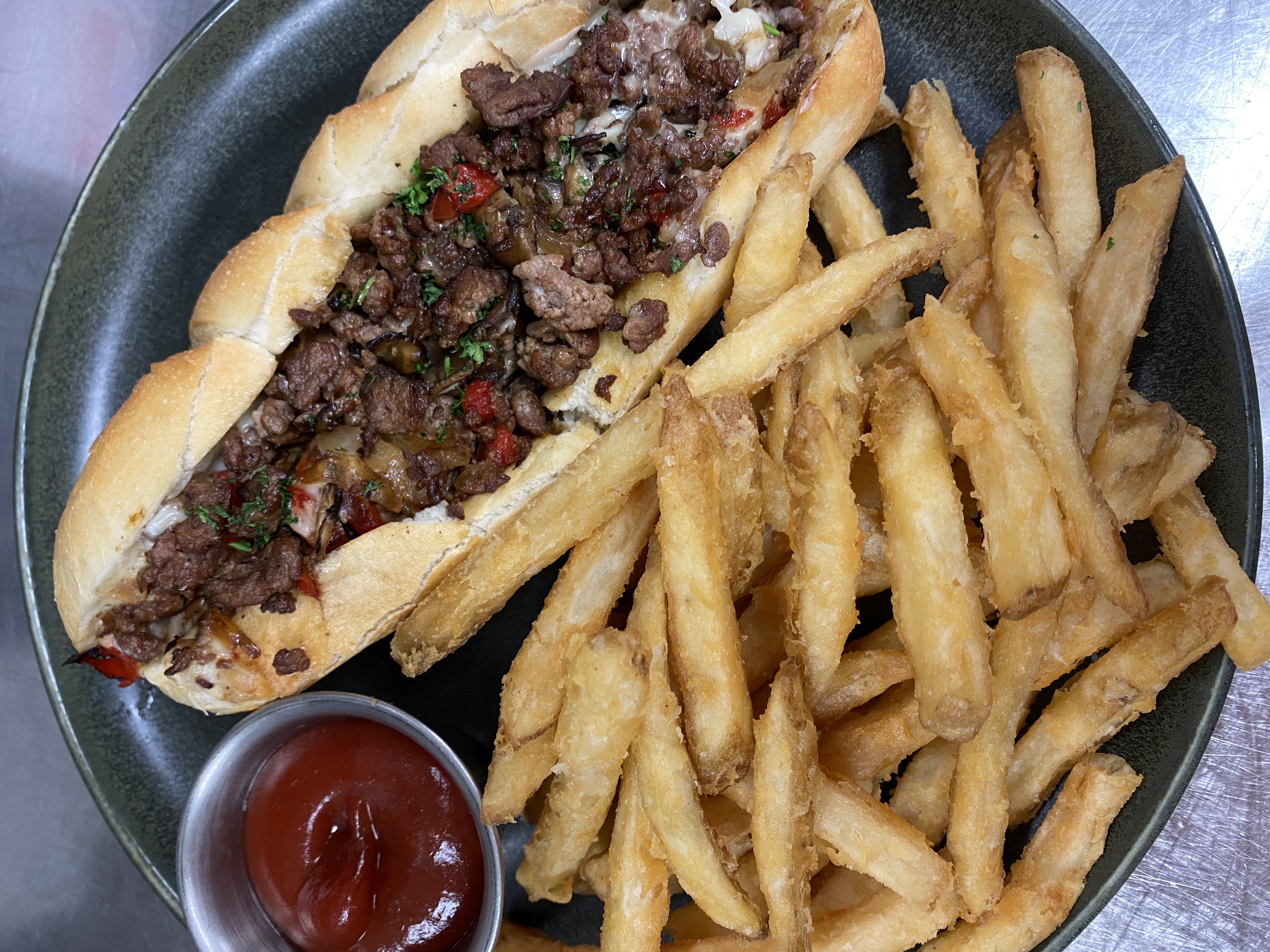 Order Skybokx Cheesesteak food online from Skybokx 109 Sports Bar And Grill store, Natick on bringmethat.com